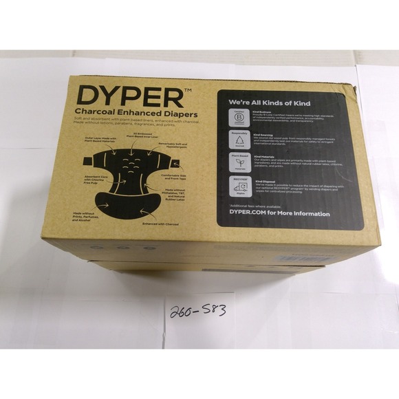 DYPER Charcoal Enhanced Diapers Size 1 68 Count Black New Eco Friendly Baby - Picture 6 of 6